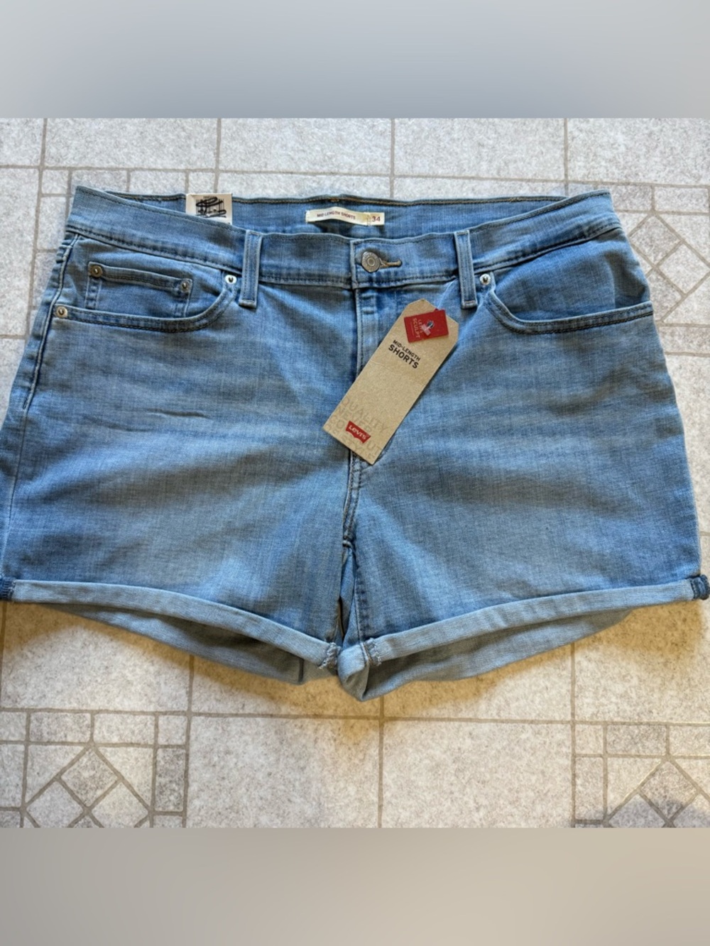Levi's Women's Light Blue Denim Cuffed Shorts